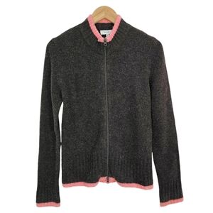 IMAR Wool Blend Sweater Sz XL Brown Zip Front Fall Fashion Layering Essential